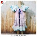 Pink floral printed fabric kid girl dress